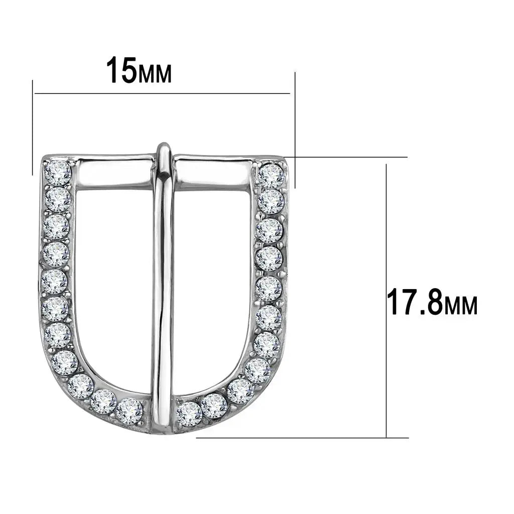 TK3489 - High polished (no plating) Stainless Steel Earrings with Top Grade Crystal in Clear - Alamode - Flyclothing LLC