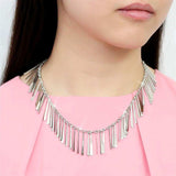 TK3499 - High polished (no plating) Stainless Steel Necklace with No Stone - Alamode - Flyclothing LLC