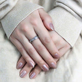 TK3501 - High polished (no plating) Stainless Steel Ring with Top Grade Crystal in Clear - Alamode - Flyclothing LLC