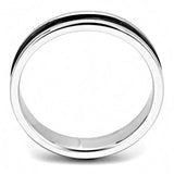 TK3502 - Two-Tone IP Black (Ion Plating) Stainless Steel Ring with No Stone - Alamode - Flyclothing LLC