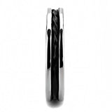 TK3502 - Two-Tone IP Black (Ion Plating) Stainless Steel Ring with No Stone