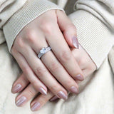 TK3505 - High polished (no plating) Stainless Steel Ring with AAA Grade CZ in Clear - Alamode - Flyclothing LLC