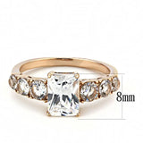 TK3517 - IP Rose Gold(Ion Plating) Stainless Steel Ring with AAA Grade CZ in Clear - Alamode - Flyclothing LLC