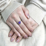 TK3525 - High polished (no plating) Stainless Steel Ring with AAA Grade CZ in Tanzanite - Alamode - Flyclothing LLC
