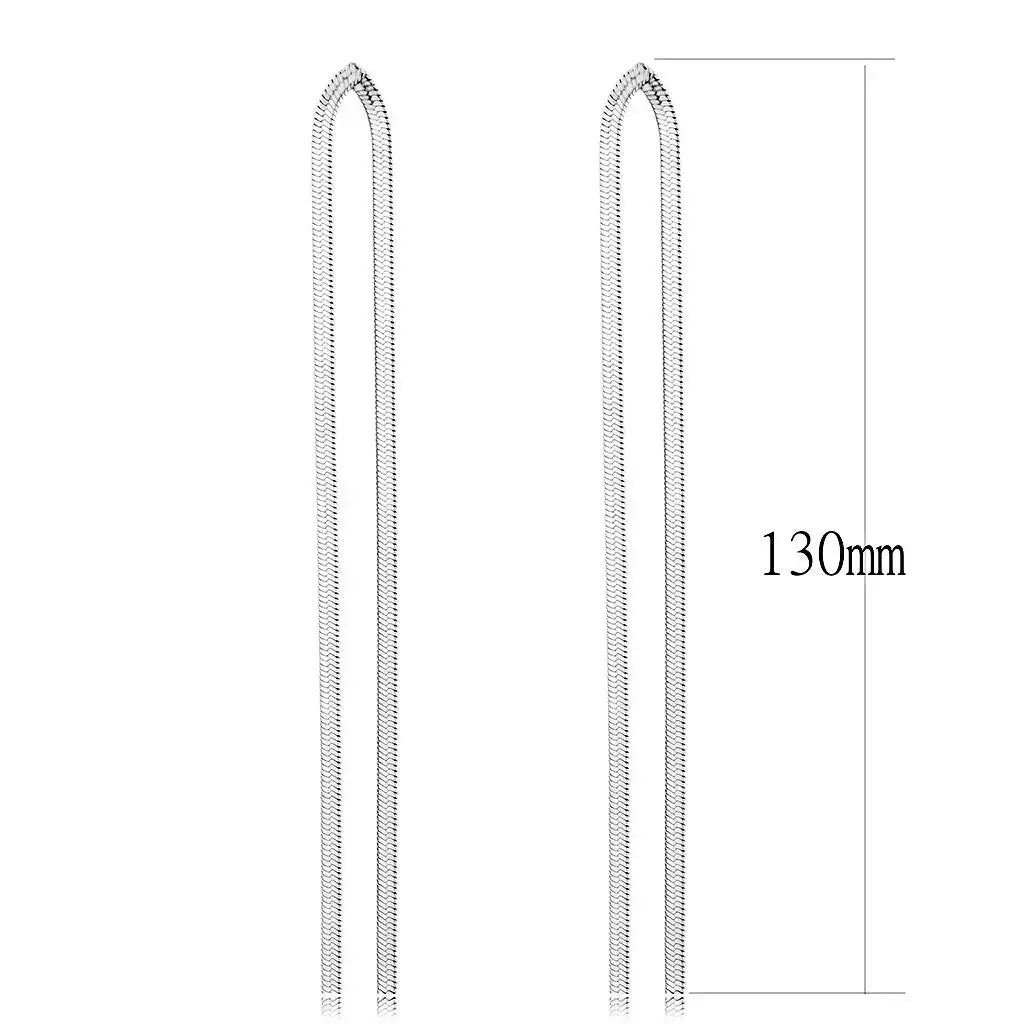 TK3530 - High polished (no plating) Stainless Steel Earrings with No Stone - Alamode - Flyclothing LLC
