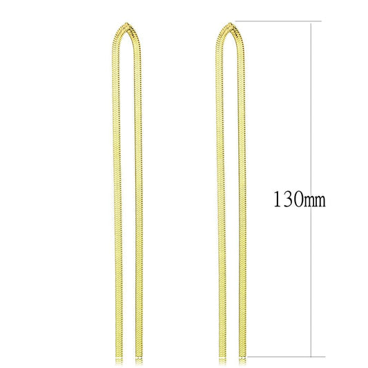 TK3531 - IP Gold(Ion Plating) Stainless Steel Earrings with No Stone