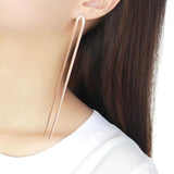 TK3532 - IP Rose Gold(Ion Plating) Stainless Steel Earrings with No Stone - Alamode