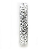TK3533 - High polished (no plating) Stainless Steel Ring with Top Grade Crystal  in Clear - Alamode
