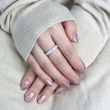 TK3533 - High polished (no plating) Stainless Steel Ring with Top Grade Crystal in Clear - Alamode - Flyclothing LLC