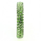 TK3537 - High polished (no plating) Stainless Steel Ring with Top Grade Crystal  in Peridot