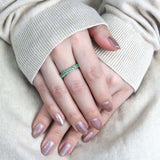 TK3537 - High polished (no plating) Stainless Steel Ring with Top Grade Crystal in Peridot - Alamode - Flyclothing LLC