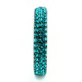 TK3538 - High polished (no plating) Stainless Steel Ring with Top Grade Crystal in Blue Zircon - Alamode - Flyclothing LLC