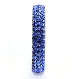 TK3539 - High polished (no plating) Stainless Steel Ring with Top Grade Crystal  in Sapphire - Alamode
