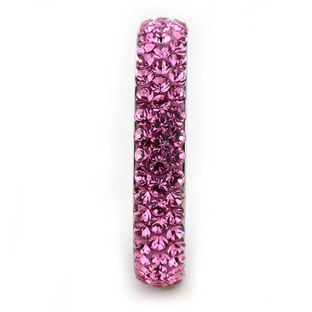TK3542 - High polished (no plating) Stainless Steel Ring with Top Grade Crystal in Rose - Alamode - Flyclothing LLC