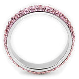 TK3543 - High polished (no plating) Stainless Steel Ring with Top Grade Crystal in Light Rose - Alamode - Flyclothing LLC