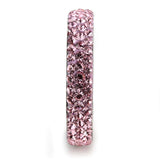 TK3543 - High polished (no plating) Stainless Steel Ring with Top Grade Crystal  in Light Rose - Alamode