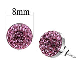 TK3553 - High polished (no plating) Stainless Steel Earrings with Top Grade Crystal  in Rose - Alamode