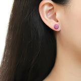 TK3553 - High polished (no plating) Stainless Steel Earrings with Top Grade Crystal  in Rose - Alamode