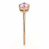 TK3558 - IP Rose Gold(Ion Plating) Stainless Steel Ring with AAA Grade CZ in Rose - Alamode - Flyclothing LLC