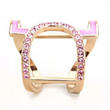 TK3561 - IP Rose Gold(Ion Plating) Stainless Steel Ring with Top Grade Crystal in Light Rose - Alamode - Flyclothing LLC