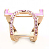 TK3561 - IP Rose Gold(Ion Plating) Stainless Steel Ring with Top Grade Crystal in Light Rose - Alamode - Flyclothing LLC