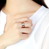 TK3563 - IP Rose Gold(Ion Plating) Stainless Steel Ring with Epoxy in Jet - Alamode - Flyclothing LLC