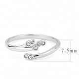 TK3570 - No Plating Stainless Steel Ring with AAA Grade CZ in Clear - Alamode - Flyclothing LLC