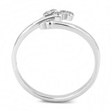 TK3570 - No Plating Stainless Steel Ring with AAA Grade CZ  in Clear - Alamode