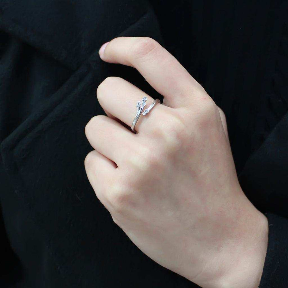 TK3570 - No Plating Stainless Steel Ring with AAA Grade CZ in Clear - Alamode - Flyclothing LLC
