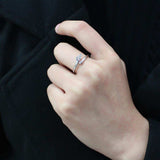 TK3570 - No Plating Stainless Steel Ring with AAA Grade CZ in Clear - Alamode - Flyclothing LLC