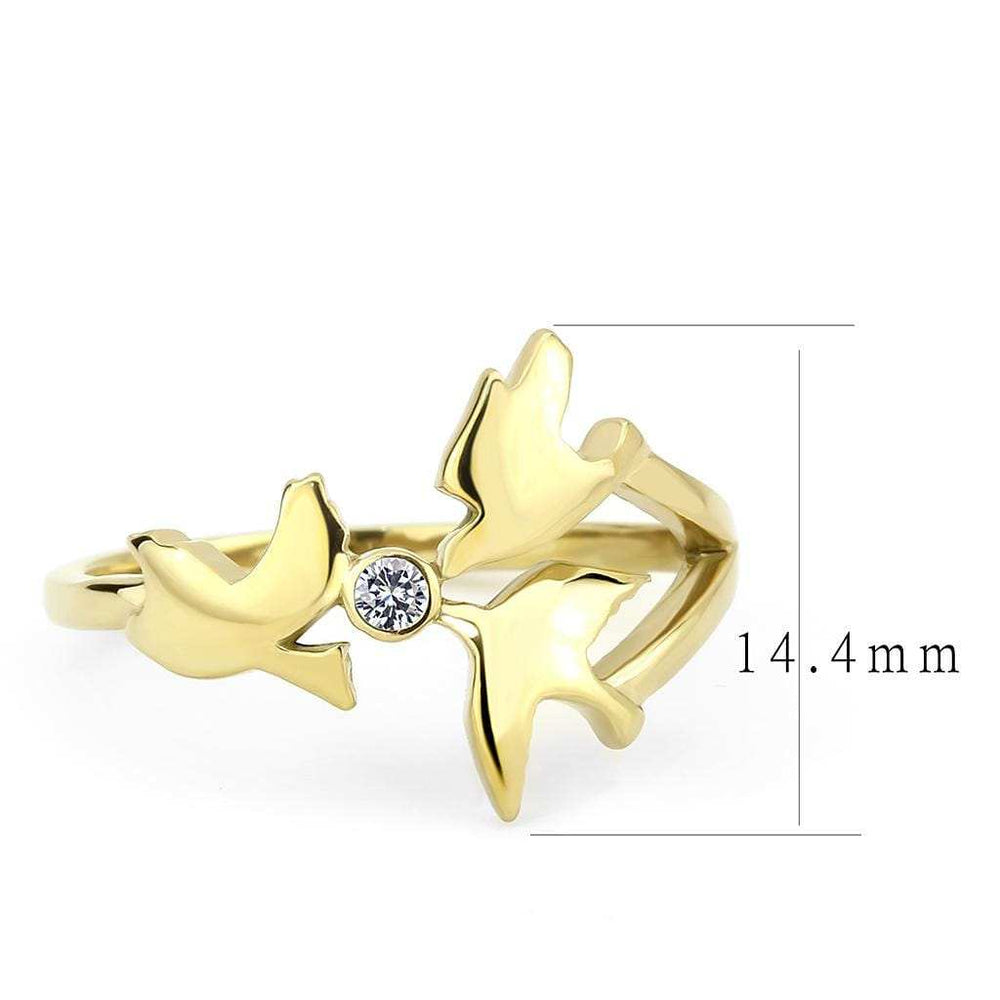 TK3573 - IP Gold(Ion Plating) Stainless Steel Ring with AAA Grade CZ in Clear - Alamode - Flyclothing LLC