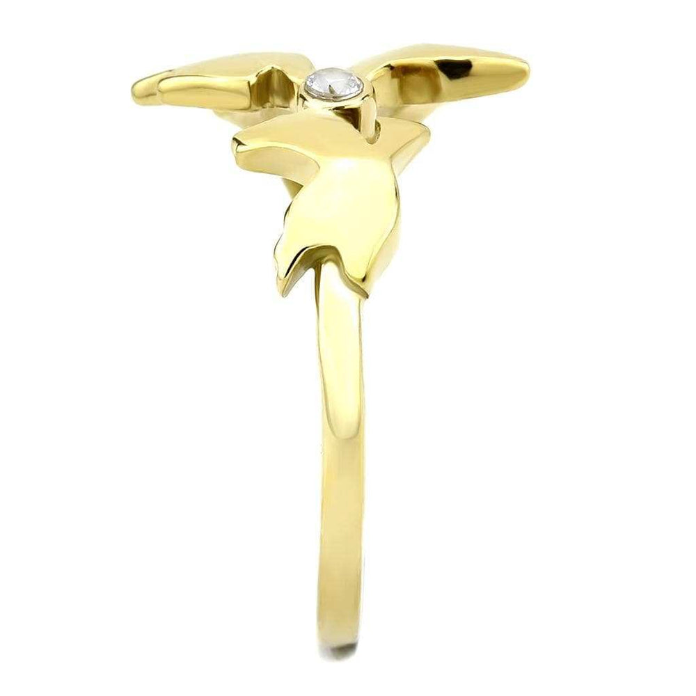 TK3573 - IP Gold(Ion Plating) Stainless Steel Ring with AAA Grade CZ in Clear - Alamode - Flyclothing LLC