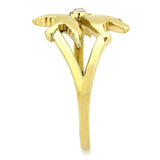 TK3573 - IP Gold(Ion Plating) Stainless Steel Ring with AAA Grade CZ  in Clear - Alamode