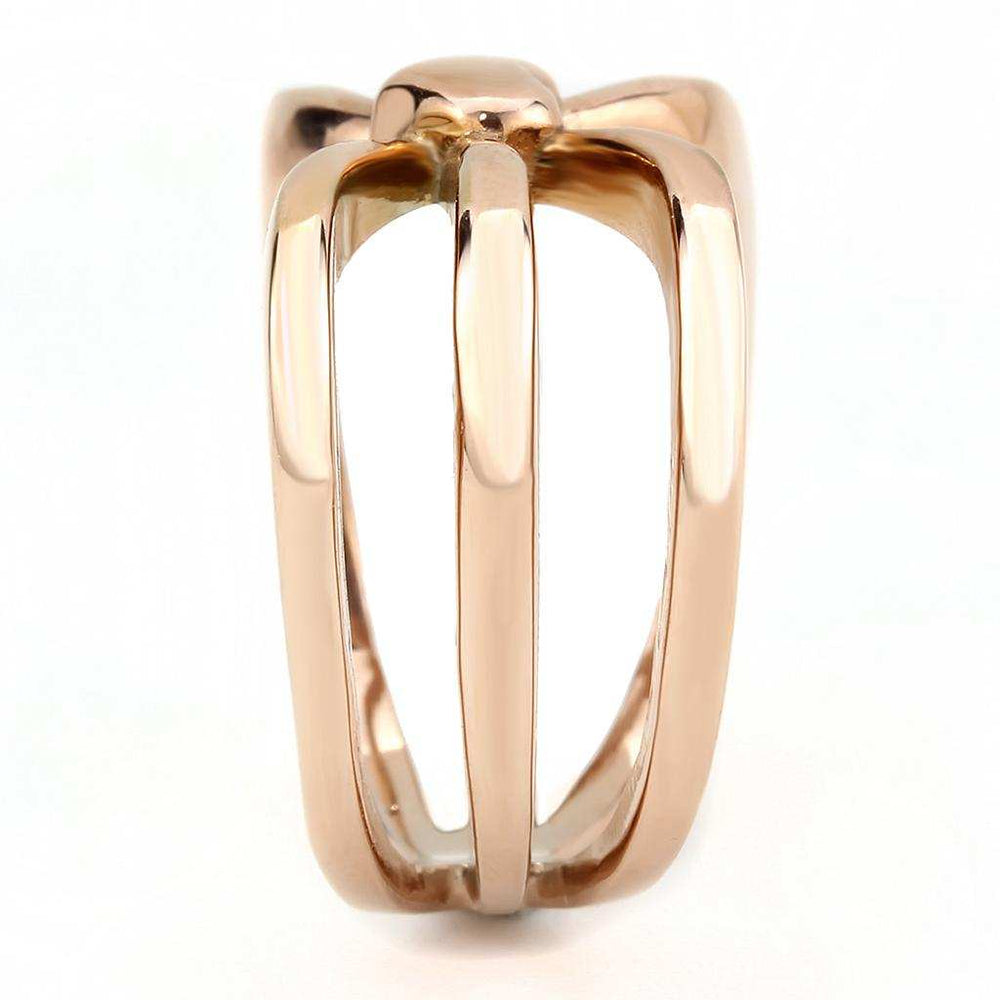 TK3575 - IP Rose Gold(Ion Plating) Stainless Steel Ring with No Stone - Alamode - Flyclothing LLC