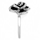 TK3577 - No Plating Stainless Steel Ring with Top Grade Crystal  in Clear - Alamode