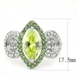TK3579 - No Plating Stainless Steel Ring with AAA Grade CZ in Apple Green color - Alamode - Flyclothing LLC