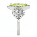 TK3579 - No Plating Stainless Steel Ring with AAA Grade CZ in Apple Green color - Alamode - Flyclothing LLC
