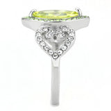 TK3579 - No Plating Stainless Steel Ring with AAA Grade CZ  in Apple Green color