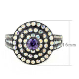 TK3580 - IP Black(Ion Plating) Stainless Steel Ring with Assorted  in Multi Color - Alamode