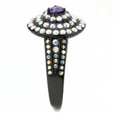 TK3580 - IP Black(Ion Plating) Stainless Steel Ring with Assorted in Multi Color - Alamode - Flyclothing LLC