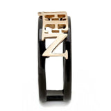 TK3584 - IP Rose Gold+ IP Black (Ion Plating) Stainless Steel Ring with No Stone - Alamode - Flyclothing LLC