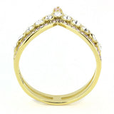 TK3587 - IP Gold(Ion Plating) Stainless Steel Ring with AAA Grade CZ  in Rose - Alamode
