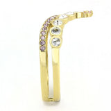 TK3587 - IP Gold(Ion Plating) Stainless Steel Ring with AAA Grade CZ  in Rose - Alamode