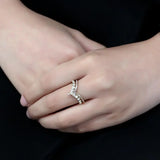 TK3587 - IP Gold(Ion Plating) Stainless Steel Ring with AAA Grade CZ in Rose - Alamode - Flyclothing LLC