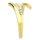 TK3590 - IP Gold(Ion Plating) Stainless Steel Ring with Top Grade Crystal in Clear - Alamode - Flyclothing LLC