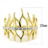 TK3595 - IP Gold(Ion Plating) Stainless Steel Ring with Top Grade Crystal  in Clear