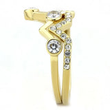 TK3596 - IP Gold(Ion Plating) Stainless Steel Ring with AAA Grade CZ in Clear - Alamode - Flyclothing LLC
