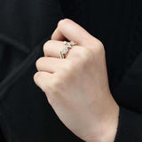 TK3596 - IP Gold(Ion Plating) Stainless Steel Ring with AAA Grade CZ in Clear - Alamode - Flyclothing LLC