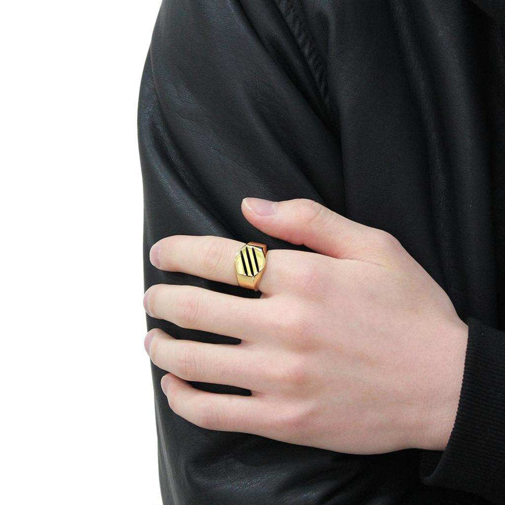 TK3598 - IP Gold(Ion Plating) Stainless Steel Ring with No Stone - Alamode - Flyclothing LLC