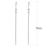 TK3599 - High polished (no plating) Stainless Steel Earrings with AAA Grade CZ  in Clear - Alamode